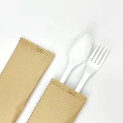 China 100% Compostable Biodegradable Disposable PLA Cutlery Fork and Spoon Knife Disposable Sets for Restaurant Use for sale