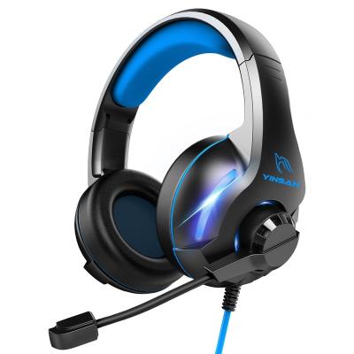 China Kotion H-25 3.5mm Portable Gaming Headset OEM USB LED Over Ear Wired Headphones Bulk Ware Gamer Headphones For XBOX PS4 PS5 PC Game for sale