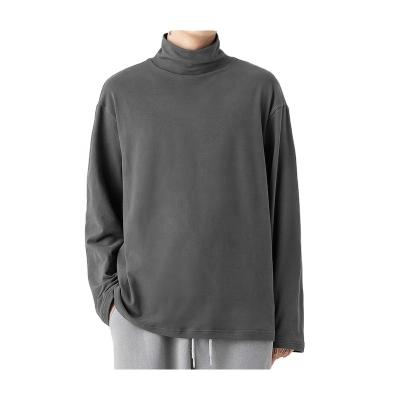 China Custom Japanese Fashion Soft High Neck Anti-wrinkle Men's Trend Long Sleeve T-shirt Basing Shirt for sale