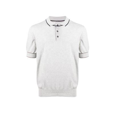 China Men's Polo Shirt 100% Cotton Layer Color Matching Anti-Shrink for sale