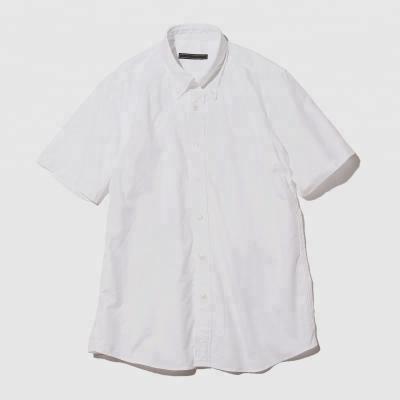 China White Mens Summer Shorts Anti Shrink Casual Sleeve Up Custom Button Down Shirt for sale