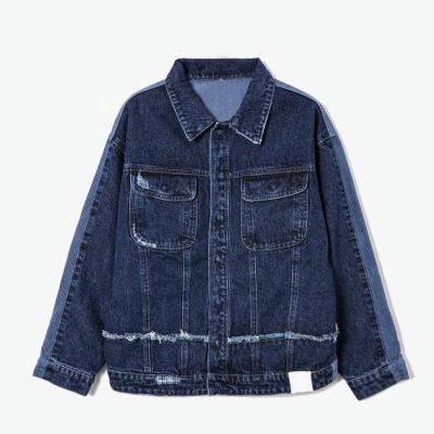 China Plus size 2021 new men's denim jacket custom street custom men's casual funky jacket for sale