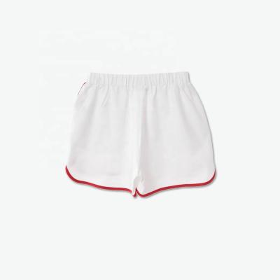 China Anti-wrinkle white can be customized LOGO ladies hot pants sports fitness side shorts red line customized black and white for sale