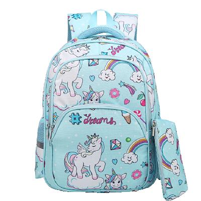 China Waterproof Cute 2 Pcs Girls Unicorn Kids Bag Pack Toddler Bookbags Shoulder Bag With Casual Small Purse for sale