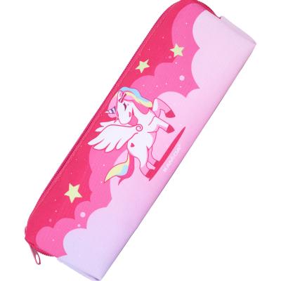 China Latest\Fasion\Popular Girl Unicorn Polyester Stationery Cartucheras Zipper Penbag Pen Pouch Pencil Case For Kamida Cartoon for sale