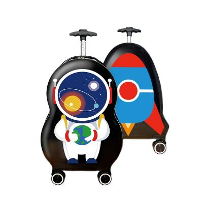 China School/Wholesale Customization Creativity 18inches Kids Trolley Suitcase Sets Cross-Country Travel Rolls Cartoon Rocket Student Carry On Travel Luggage for sale