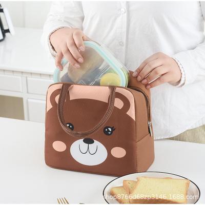 China Wholesale Custom Oxford Logo Cartoon Animal Thermal Polyester Tote Picnic Cooler Food Lunch Bag Insulated For School Kids for sale