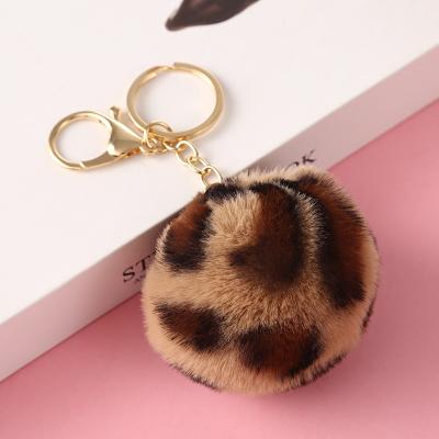 China Hot-selling High Quality Fashion Soft and Beautiful Multicolor Fluffy Ball Women's Pompony Key Chain Two Color Decorative Handbag Pendant for sale