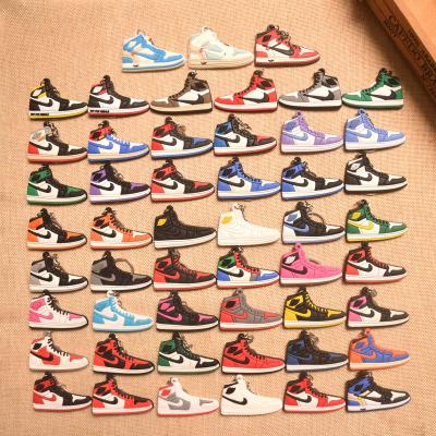 China Self-defense Rubber Silicone Basketball Shoe Keyring Souvenir Ornament AJ Pendant 2D Sports Shoe Keyring for sale