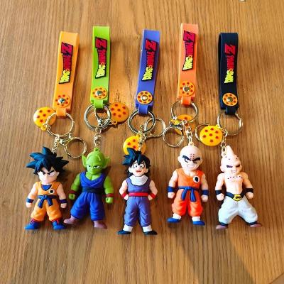 China Dragon Ball 3D Car Key Seven Key Chain Cartoon PVC Silicone Cute Kind Toy Pendant for sale