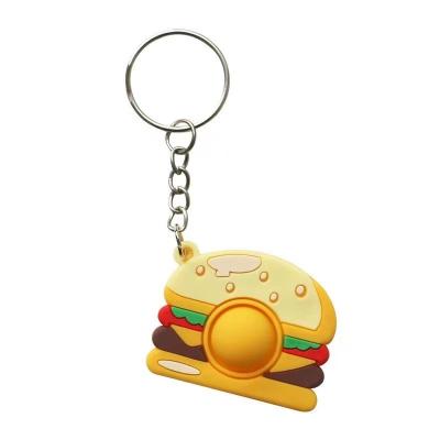 China PVC Mini Gift Satchel Decompression Kawaii Hamburger Key Chain Creative simple popular kawaii cute hanging soft cute cartoon for sale