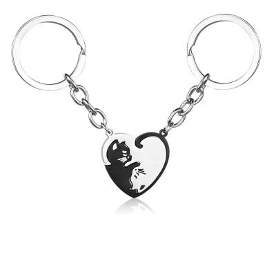 China Custom Fashion Metal Handbag Heart Shape Lovers Gift Kitty Key Chain Fation Stainless Steel High Quality Charm Hot Selling Souvenir for sale