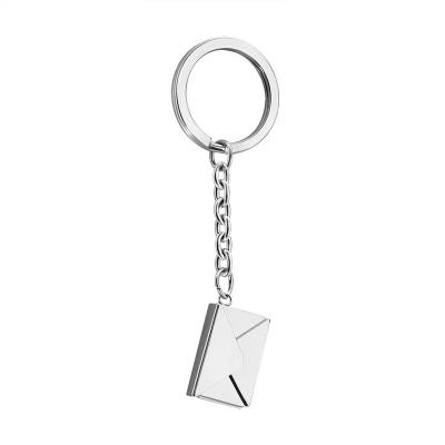 China Creative LOVE Customized Stainless Steel Valentine's Day Mini Gift Love Letter Envelope Pendant Key Chain for sale