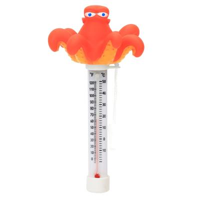 China Premium PVC/ABS octopus style pool thermometer shatter resistant with string for outdoor and indoor swimming pools and spas for sale