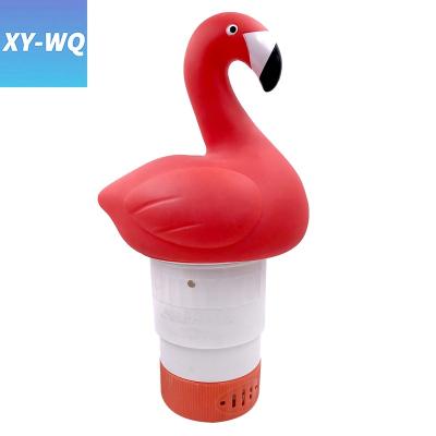 China PVC/ABS/PP XY-WQ Amazon Flamingo Style Swimming Pool Chlorine Dispenser Bromine Floating Rack Basket Fits Up To 3 Inch Labels For Pool And Hot Tub for sale