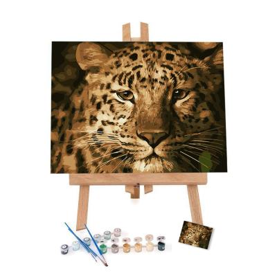 China Modern Custom Handmade CLASSIC 40*50cm Tiger Frameless Oil Painting Art Decorative Wall Canvas Oil Acrylic Painting By Numbers for sale