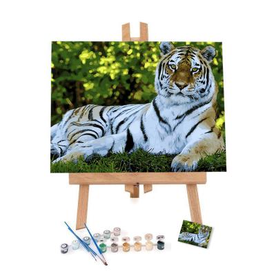 China Canvas Modern CLASSIC Modern Handmade Animal Tiger DIY Acrylic Oil Painting By Number For Kids Or Adults Gift for sale