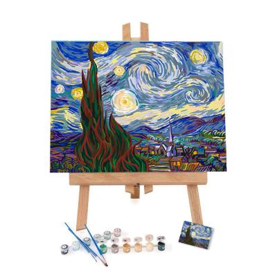 China Modern Wholesale Newest Popular Design 3D OIL PAINTING Van Gogh Starry Night Acrylic Painting By Number for sale