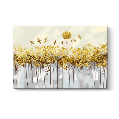 China Beautiful Modern Abstract Autumn Forest Landscape Painting Wall Art Canvas Print On Canvas for sale