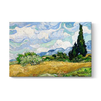 China Modern Home Decor Vincent Willem van Gogh Wheat Field Wall Art With Famous Cypresses Reproductions Art Painting On Canvas for sale