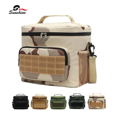 China OEM Custom Tactical Lunch Bag Large Logo Outdoor Waterproof Men Insulated Lunch Bag Thermal Cooler Freezer Bag for sale