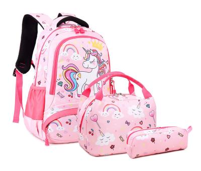 China Waterproof Bag For Girls Kids Backpack Lunch Set Children With Girl Boys Pack Back And Women Boy Student 3 Unicorn Bags New In 2022School for sale