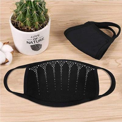 China Flatback Face Mask Iron On Cotton Face Mask For Anti Dust Mask With Rhinestone Custom Design for sale