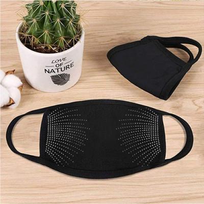 China Flatback Bling Rhinestone For Cotton Face Mask Iron On Cotton Reusable And Washable Anti Dust Face Mask for sale