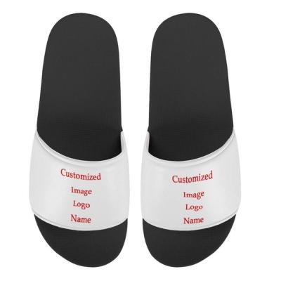 China Fashion Trend Printing High Quality PVC Slip On Slippers Logo Summer Open Toe Women Custom Made Sublimation Printed Slide Sandals for sale