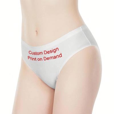 China Antibacterial Wholesale Custom Your Own Logo/Picture/Briefs Photo Printing Ladies Comfortable Seamless Panties Women Breathable Underwear for sale