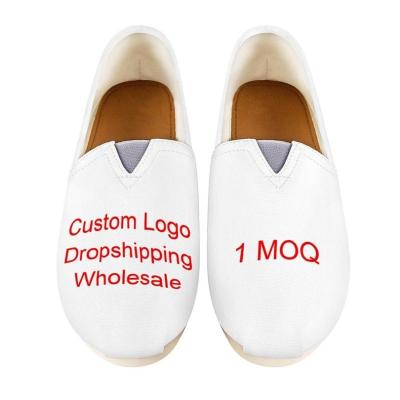 China Wholesale Custom Anti-slippery Your Logo/Picture/Photo Printing Canvas Shoes Slip On Breathable Casual Sport Shoes Sneakers For Women for sale