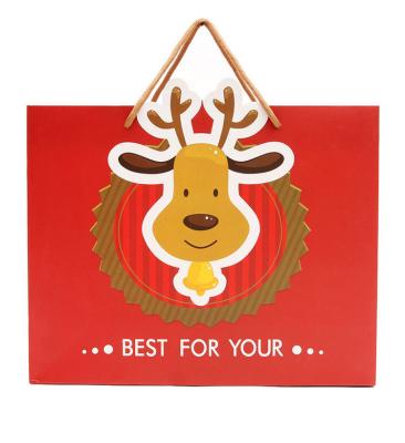 China Recyclable Christmas Gift Bag With Handle Customize Packaging Paper Bag for sale