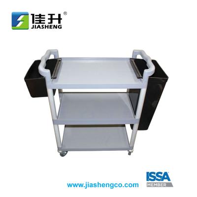 China 07101 07101 Plastic Utility Trolley Cart Cleaning Cart Gray and Black for sale