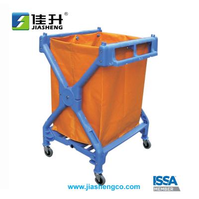 China 05111 Foldable X Cart Laundry Cart Plastic Hotel Cleaning Cart for sale