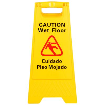 China New pp durable and reflective frame plastic yellow wet A floor sign safety warning board 06201 for sale