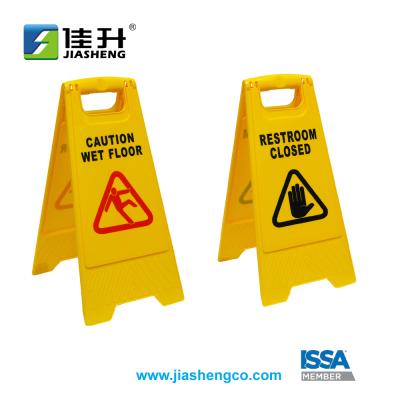 China Durable And Reflective Yellow Plastic Safety Precaution Warning Sign Floor Sign for sale