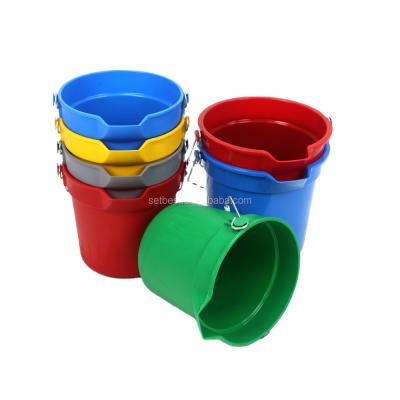 China Sustainable Heavy Duty Plastic Cleaning Bucket With Pour Spout For Commercial Cleaning 14qt And 10qt for sale