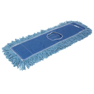 China 5 Inch Loop End Dust Blue Flat Broom Stocked Main Dust Mop Replacement for sale