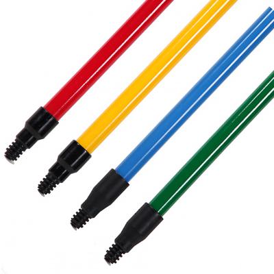 China Stocked Professional Color Coded Fiberglass Broom Handle For Commercial Cleaning for sale