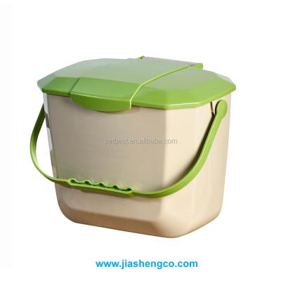 China Sustainable Plastic Kitchen Food Waste Container Bin With Lid 8L for sale