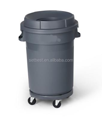 China Sustainable 80L/120L/168L Circular Bin With /without Wheelbase for sale