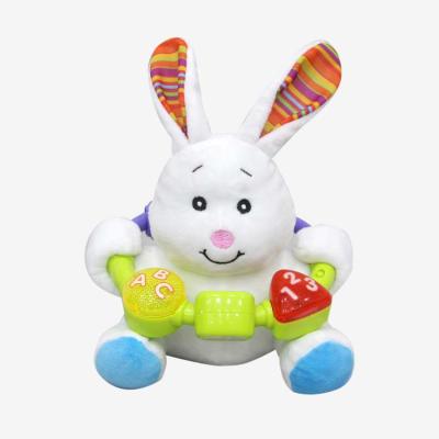 China Promotional Custom Cute Stuffed Animal Rabbit Plush Stuffed Toys With Music Bedtime Cuddle Soft For Kids for sale