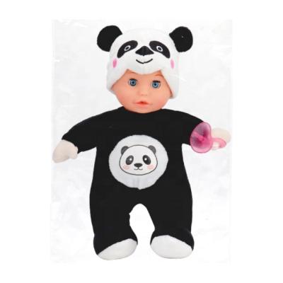 China Soft Toy Vinyl Silicon Plush Stuffed Baby Cartoon Panda Animal Toy Dolls With Pacifier For 25cm Reborn Newborns for sale