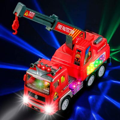 China Plastic Toy Garbage Truck /Firetruc/Excavator for Kids with 4D Lights and Sounds - Battery Operated Auto Bump and Go Car for sale