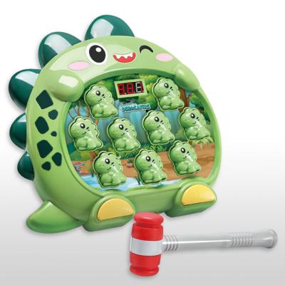 China Two Modes Mini Plastic Dinosaur Whack A Mole Arcade Hammer STEM Toy With Light And Healthy, Interactive Games For Indoor Kids for sale