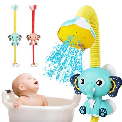 China Bath Toy Children Electric Durable Bath Toys Kids Shower Head Spout Rinser Elephant Water Pump Baby Shower Bath Toys for sale