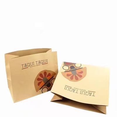 China Recycled materials recycled kraft paper food packaging bags eco-friendly materials takaway paper bags with your own logo for sale