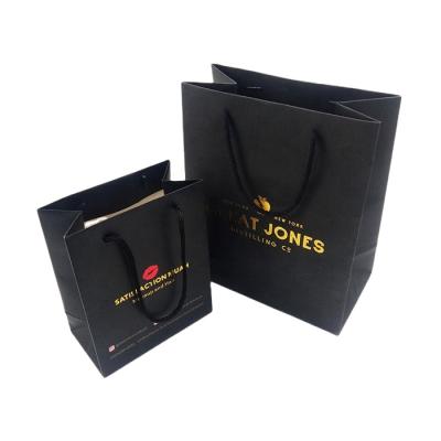 China Recyclable Recyclable Black Custom Paper Shopping Bag Recyclable Material For Shopping for sale