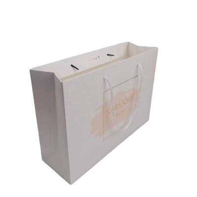 China Recyclable Custom Recyclable Paper Bag Handle Logo Printed Package Offset Printing Online For Gift for sale