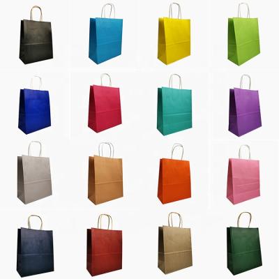 China Handmade Kraft Paper Biodegradable Shopping Bag With Logo Design And Twisted Paper Handle for sale